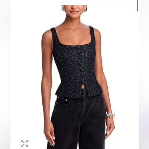 Tweed sequin Aqua X Wicked Women's Top zip back Corset